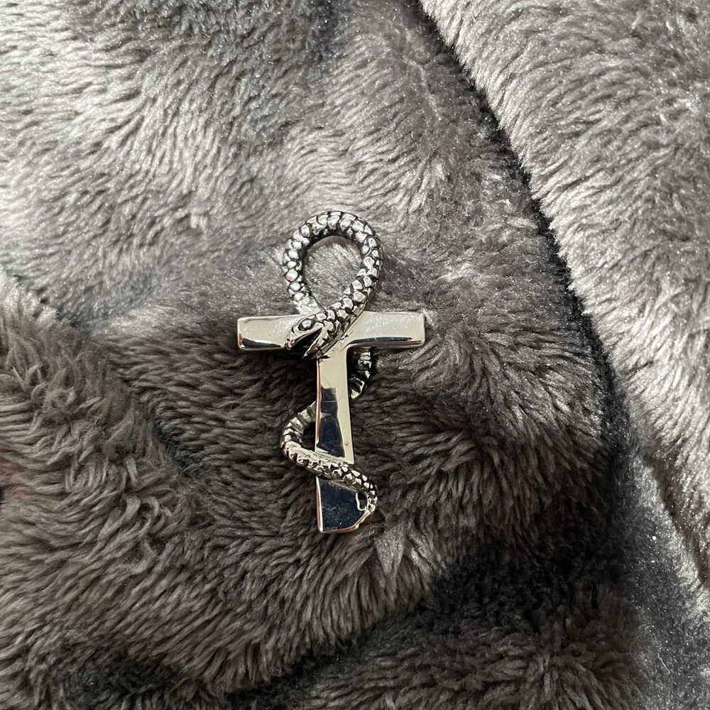 Cross with snake
